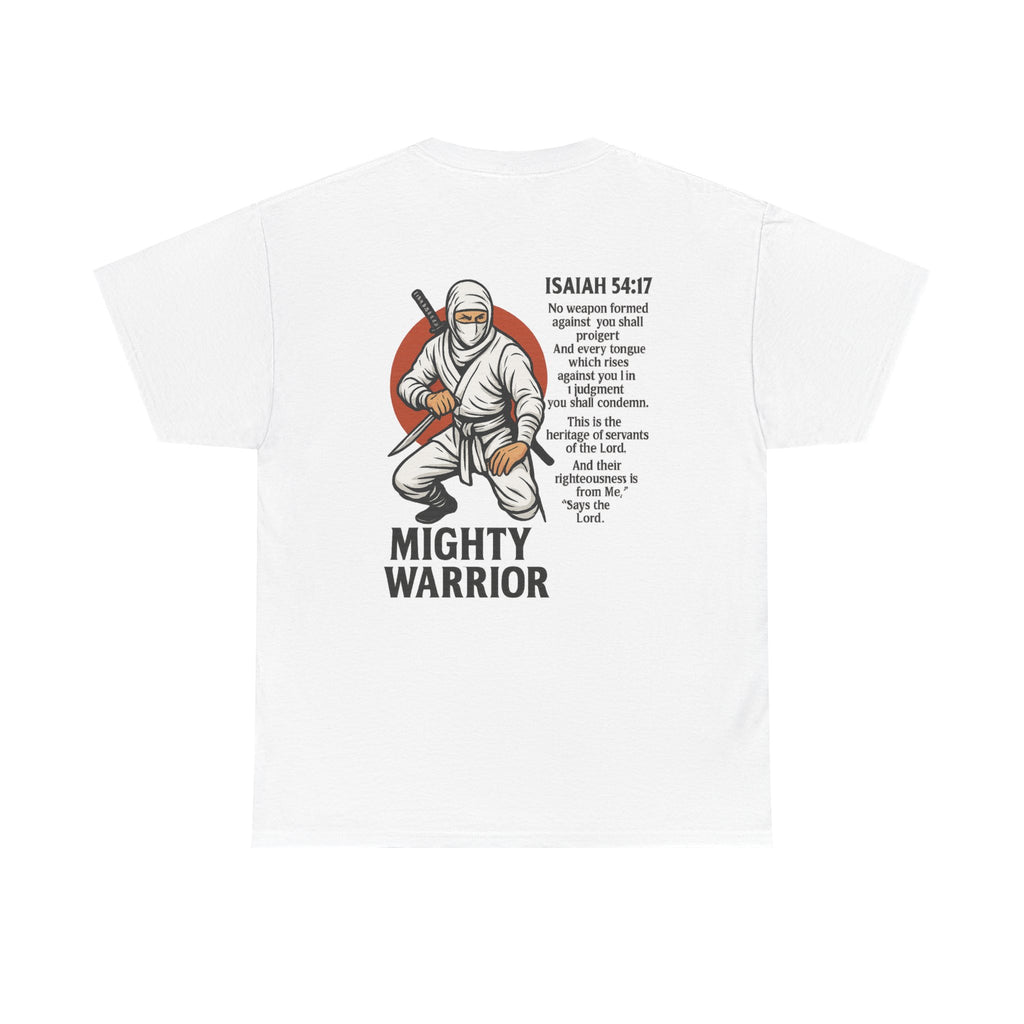 Christian Tee - Mighty Warrior Isaiah 54:17 Unisex Heavy Cotton Tee