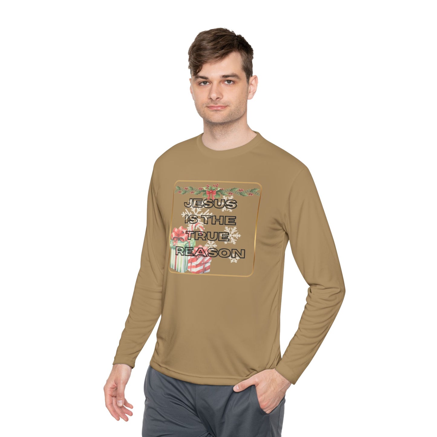 Jesus Lightweight Long Sleeve Tee - Reason for the Season Pajama Shirt