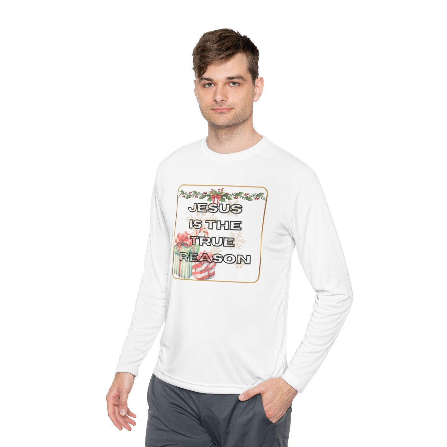 Jesus Lightweight Long Sleeve Tee - Reason for the Season Pajama Shirt