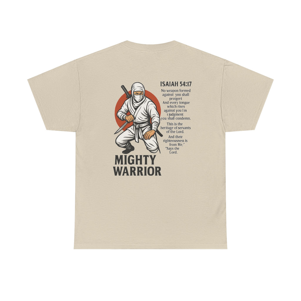 Christian Tee - Mighty Warrior Isaiah 54:17 Unisex Heavy Cotton Tee