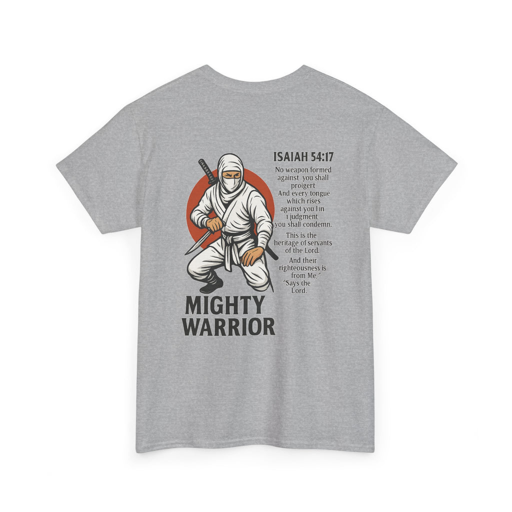Christian Tee - Mighty Warrior Isaiah 54:17 Unisex Heavy Cotton Tee