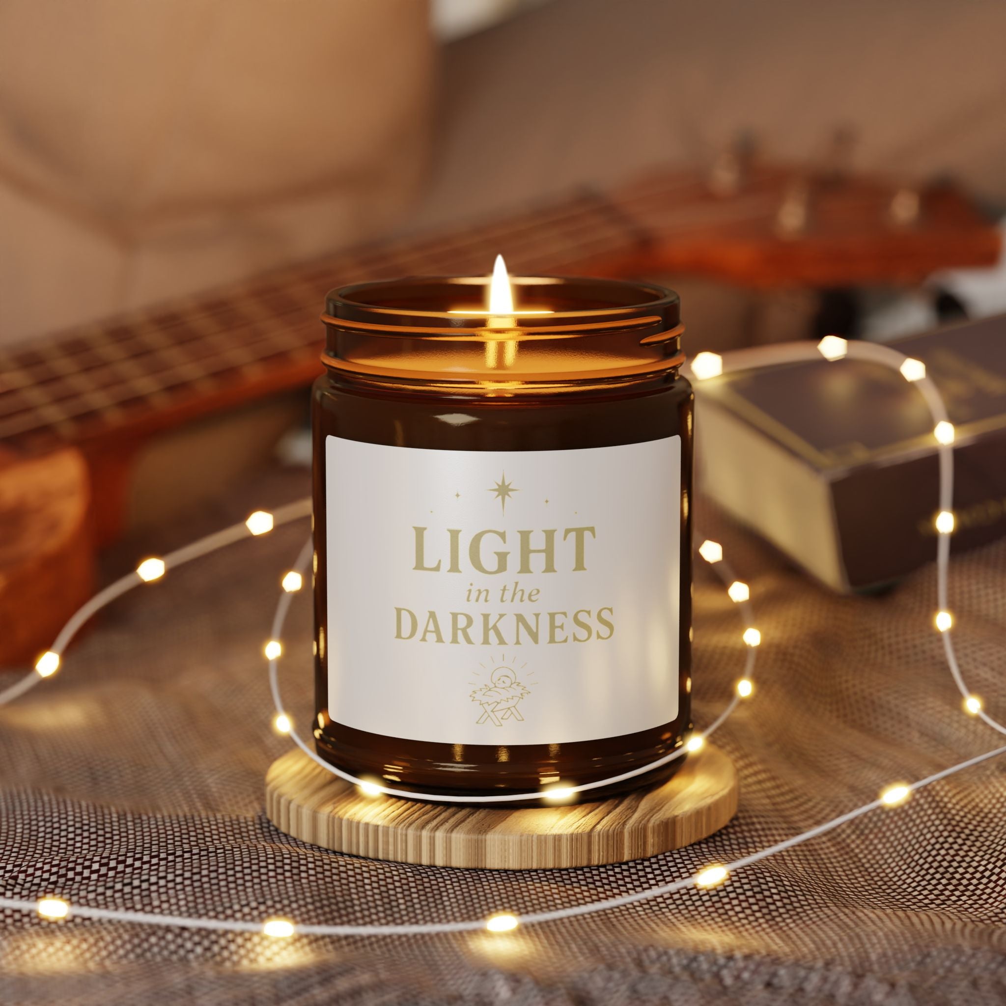 Light in the Darkness Scented Soy Candle — Amber Jar (Comforting Aromatherapy Gift)