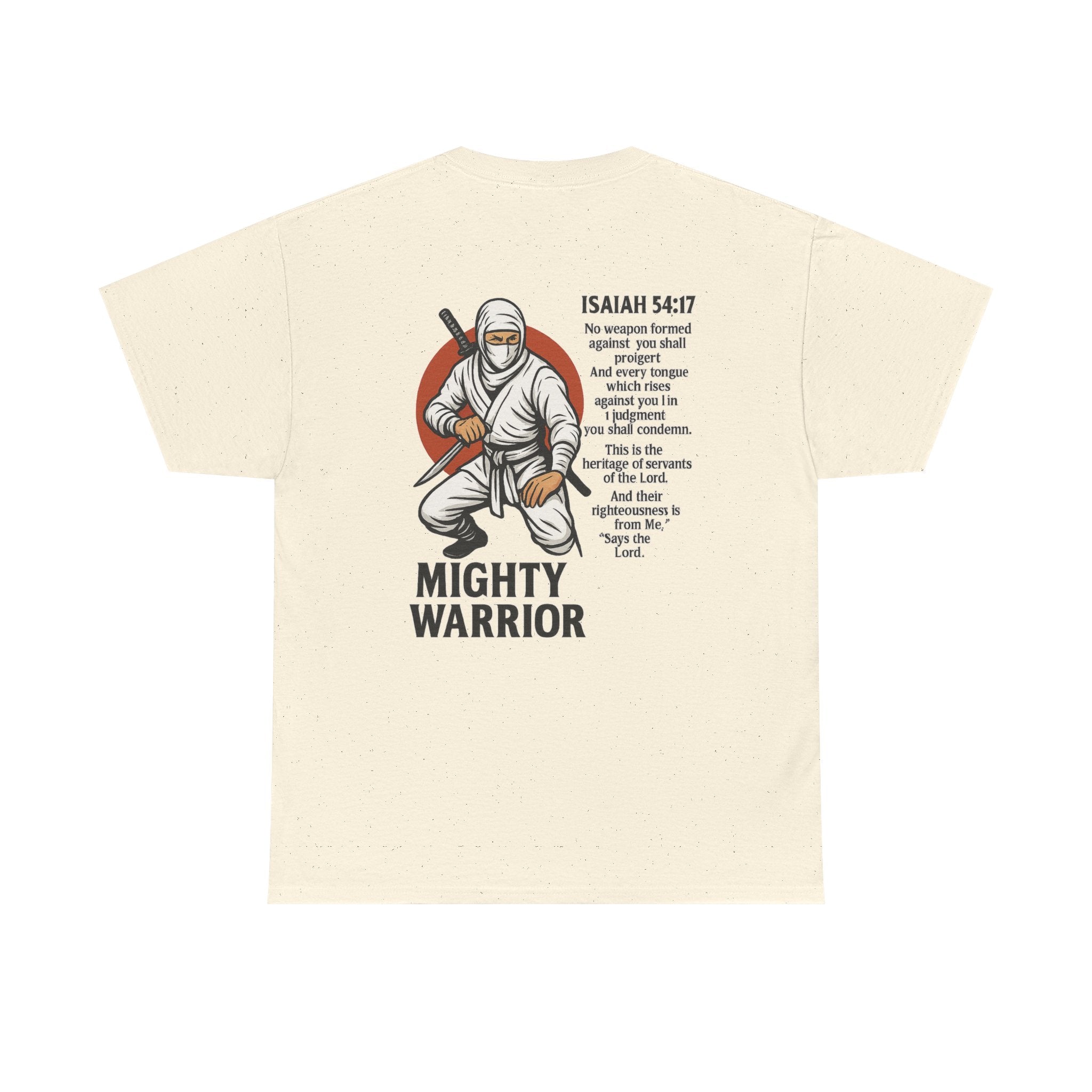 Christian Tee - Mighty Warrior Isaiah 54:17 Unisex Heavy Cotton Tee