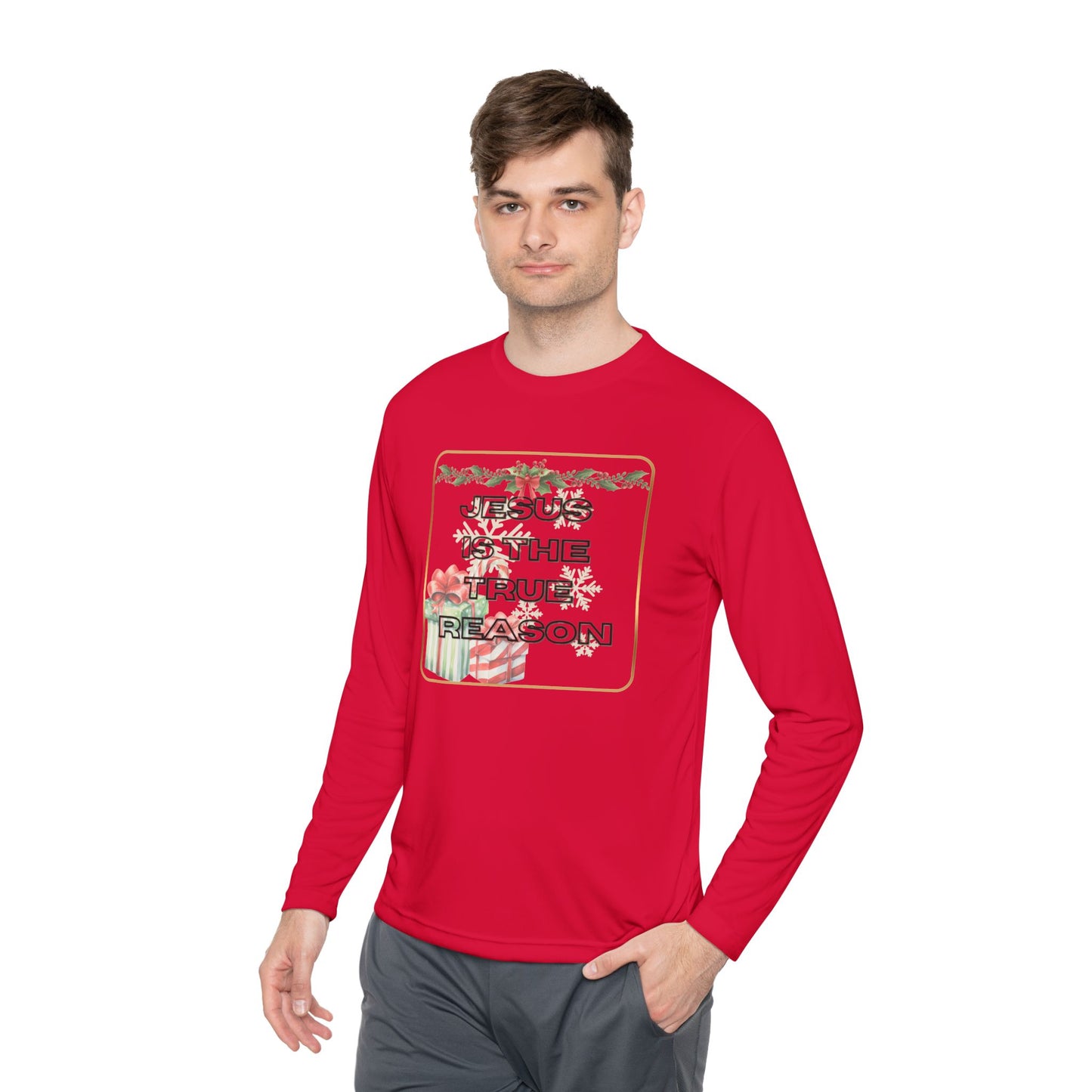 Jesus Lightweight Long Sleeve Tee - Reason for the Season Pajama Shirt