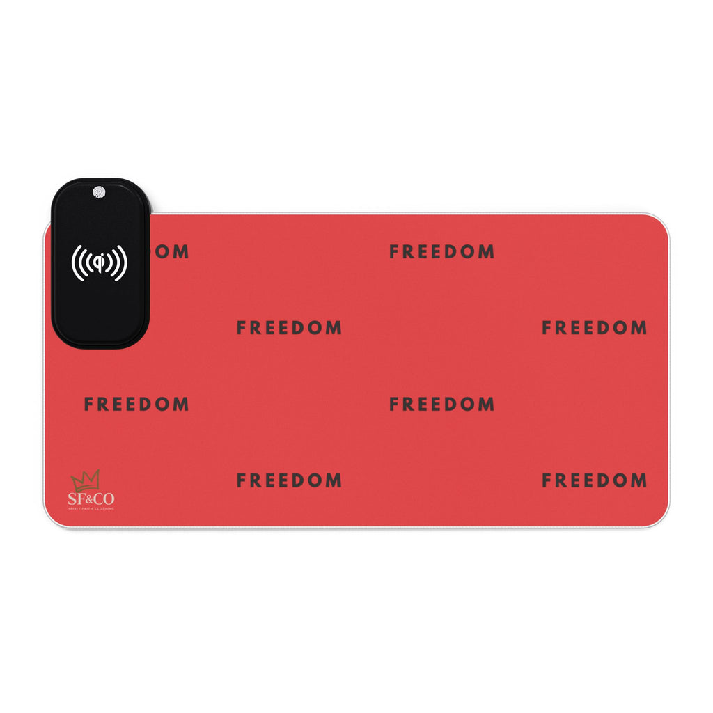 USA Freedom in Christ LED Gaming Mouse Pad with Wireless Charging