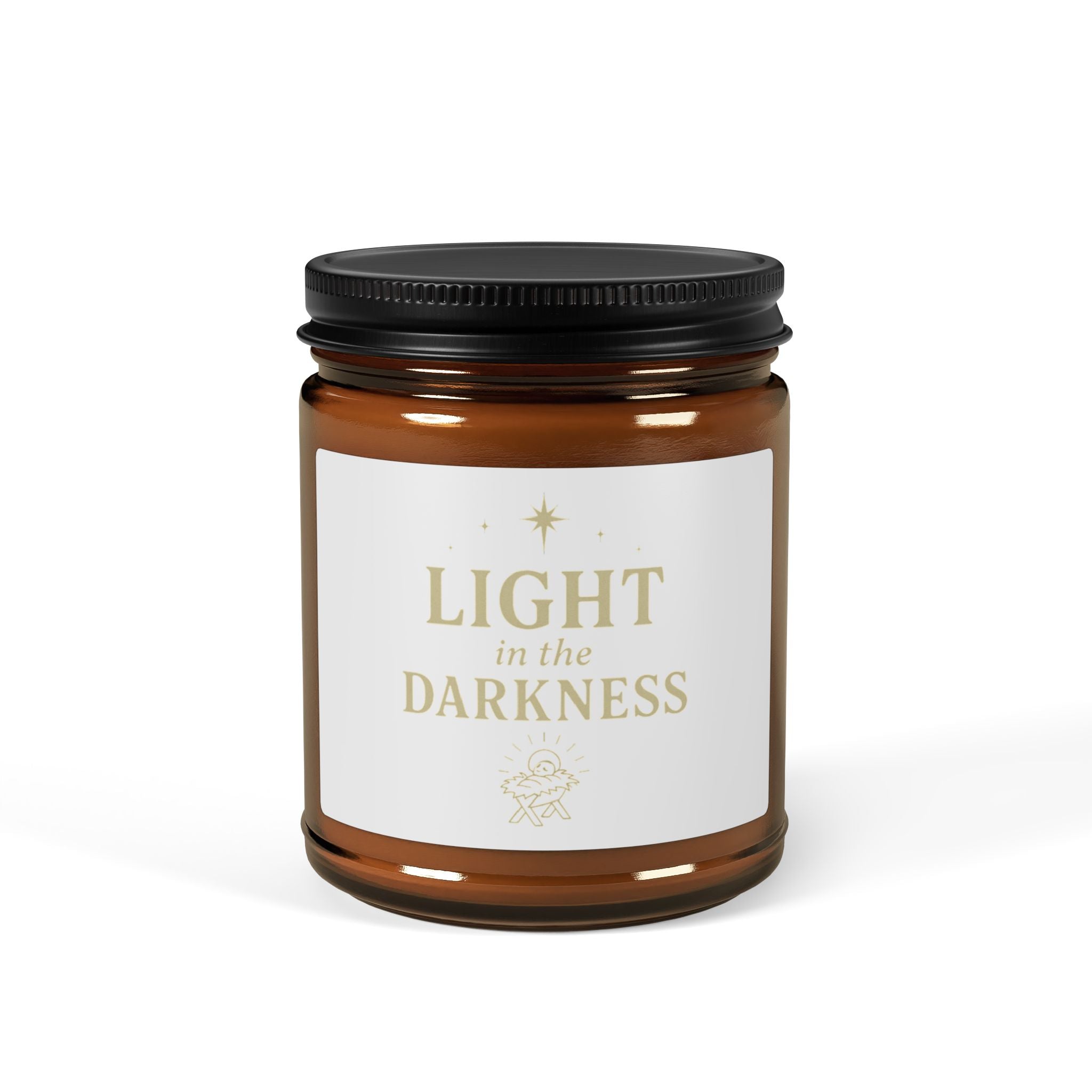 Light in the Darkness Scented Soy Candle — Amber Jar (Comforting Aromatherapy Gift)