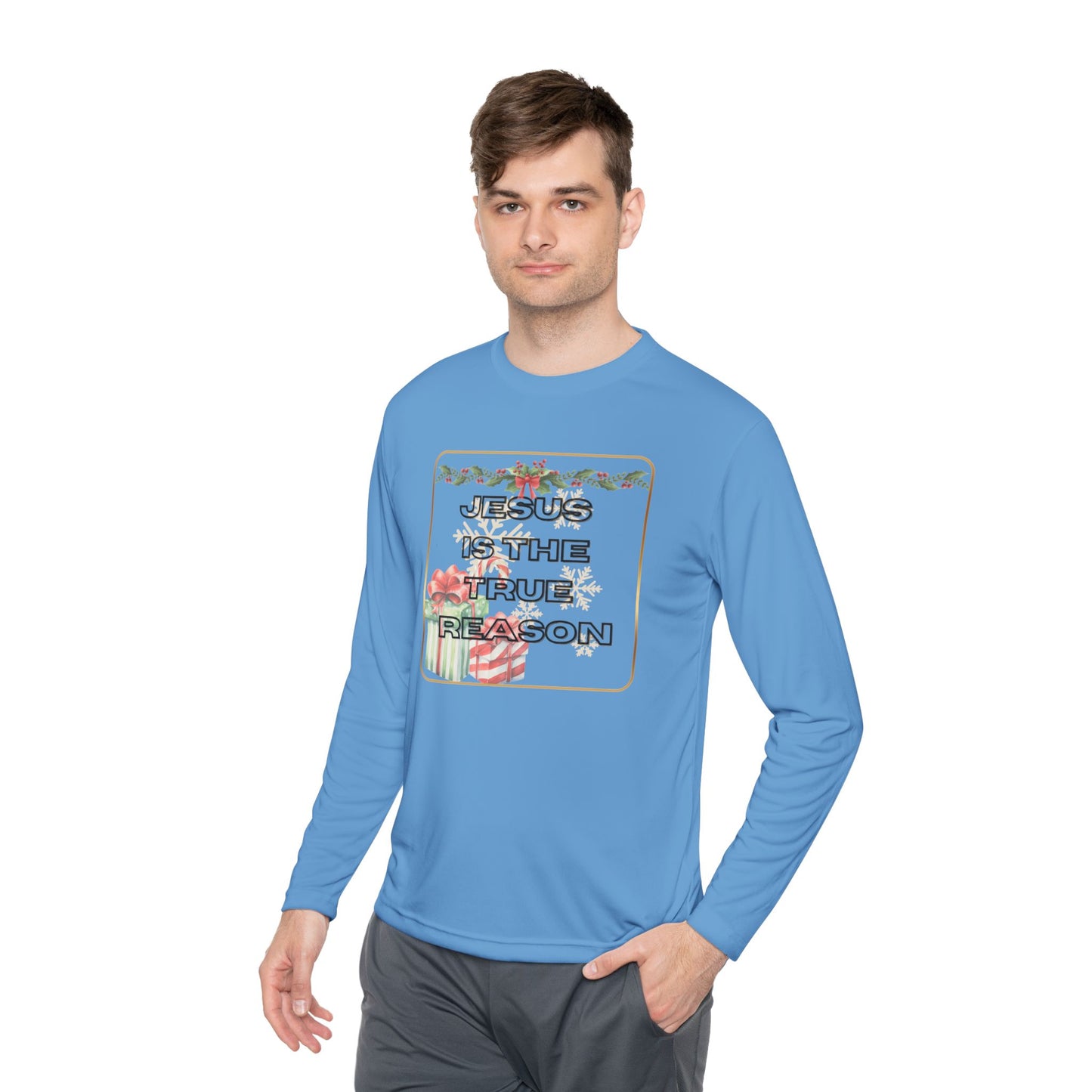 Jesus Lightweight Long Sleeve Tee - Reason for the Season Pajama Shirt