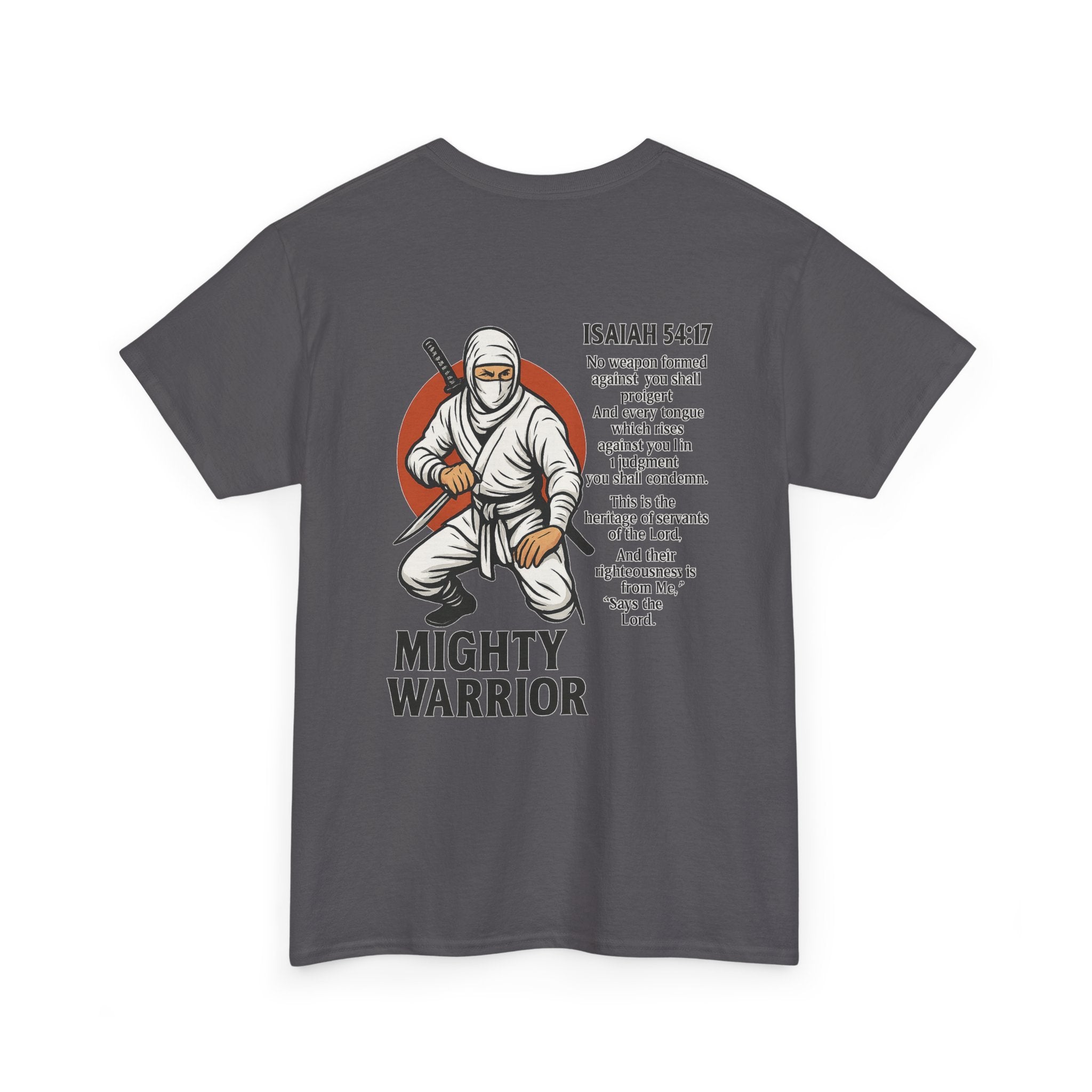 Christian Tee - Mighty Warrior Isaiah 54:17 Unisex Heavy Cotton Tee