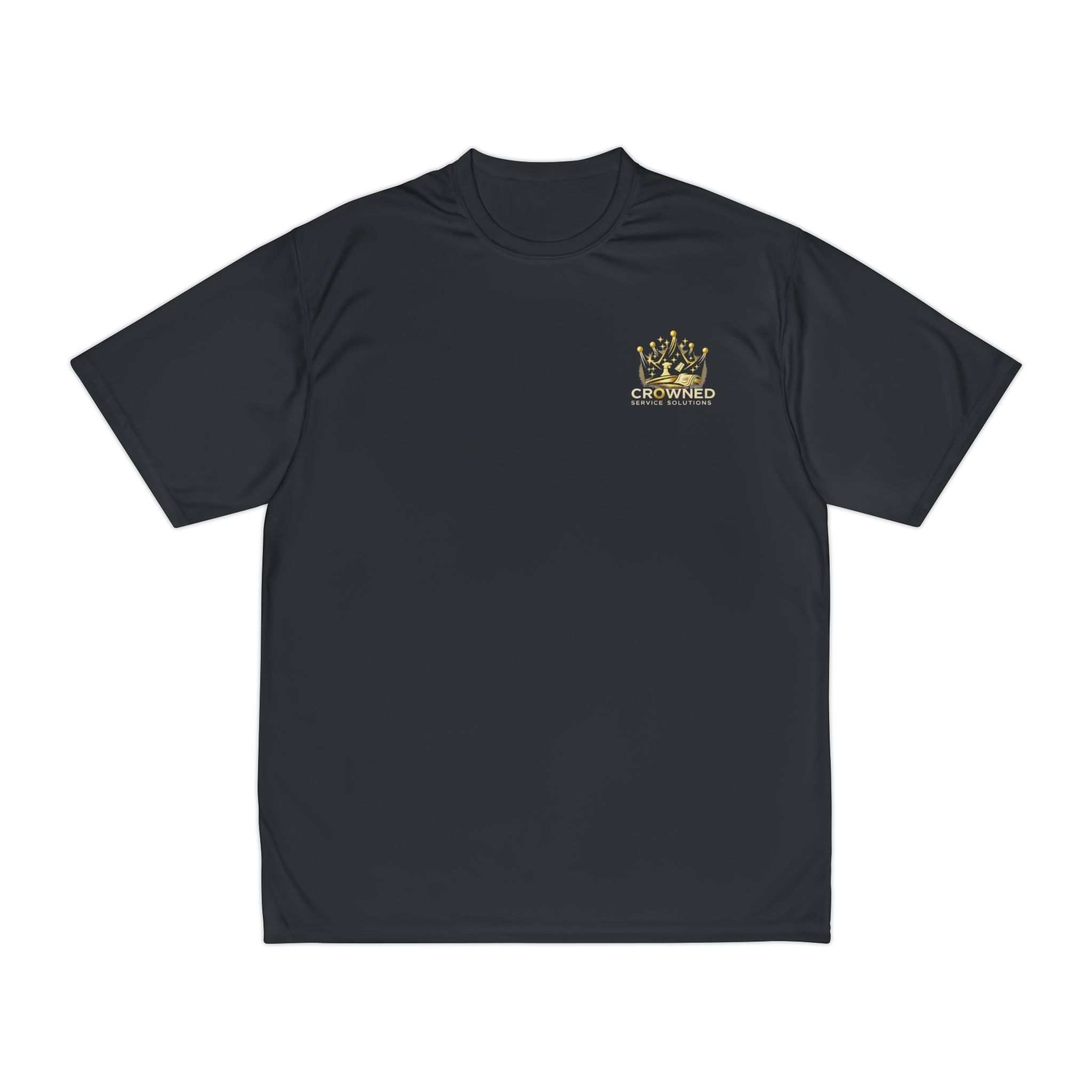 Crowned Service Solutions Performance T‑Shirt — Branded Work Tee with Logo & Contact
