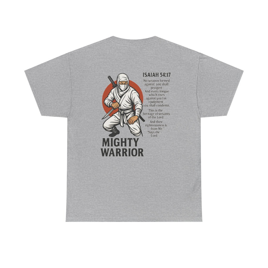 Christian Tee - Mighty Warrior Isaiah 54:17 Unisex Heavy Cotton Tee