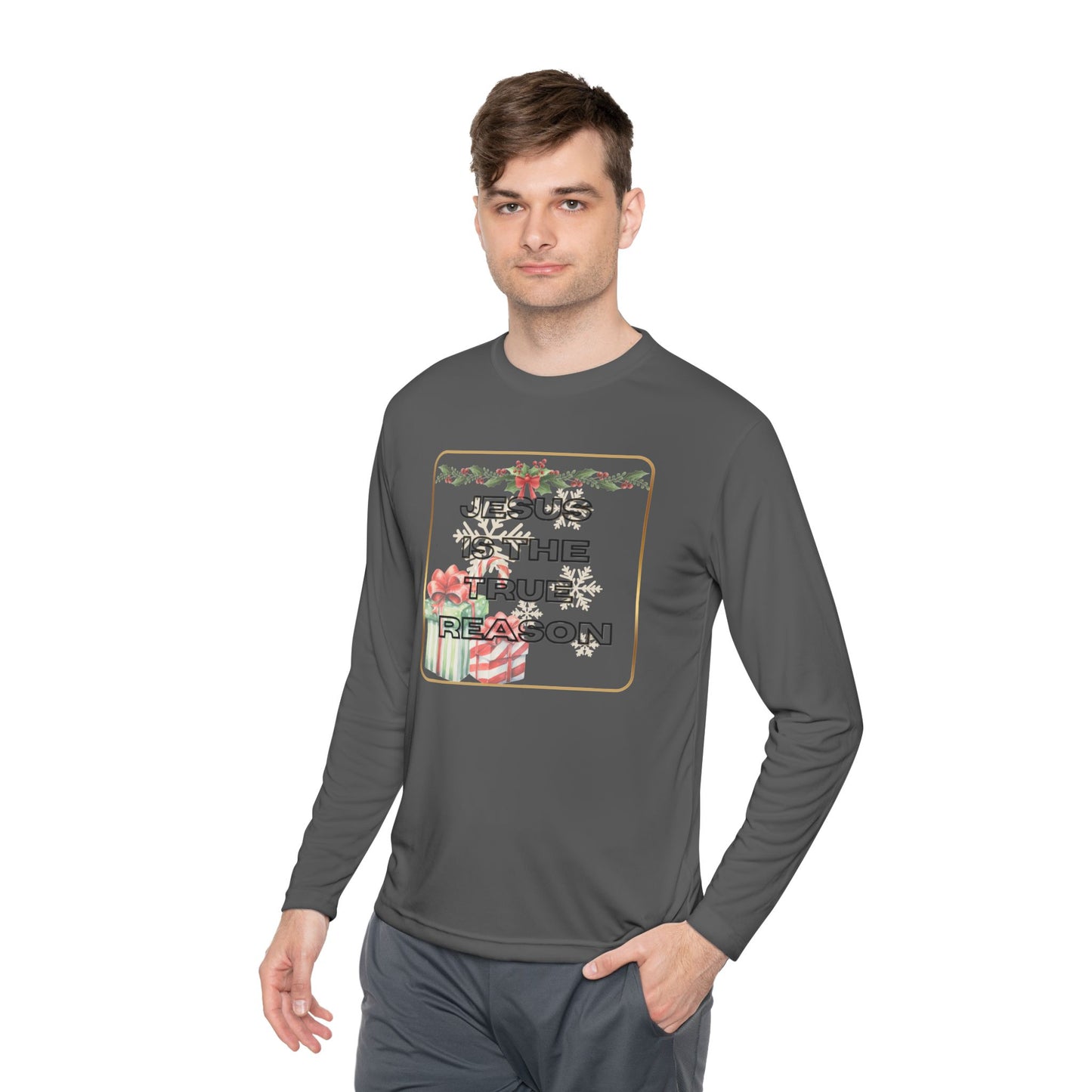 Jesus Lightweight Long Sleeve Tee - Reason for the Season Pajama Shirt